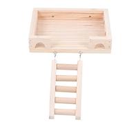 Beaupretty Hamster Climbing Platform with Ladder Wood Standing Platform for Hamster Cage, Smooth Surface and Safe to Chew, for DIY Habitat Cage Enrichment and Boredom Breaker
