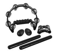 Beaupretty Hand Bell Percussion Instrument for Beginners Small Rhythm Rods Shaking Eggs and Foot Bell Combo Versatile Music Ensemble for Band Accompaniment and Practice