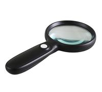 Beaupretty Handheld 3X Magnifying Glass with 2 LED Lights 90Mm Large Glass Lens Magnifier for Seniors Reading and Jewelry Repair, Portable Visual Aid for Hobbies and Detailed Work