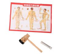 Beaupretty Handheld Traditional Chinese Medicine Moxa Holder Box with Natural Wood Handle, Mesh Moxibustion Burner for Acupuncture Therapy, Includes Acupoint Map for Home Wellness Use