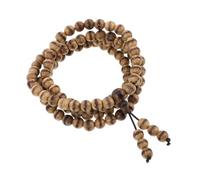 Beaupretty Handmade Agarwood Zen Rosary Buddhist Prayer Beads Necklace Meditation Accessory Wooden Bracelet Natural Fragrance Handpolished Zen Style