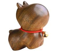 Beaupretty Handmade Brown Sandalwood Hippo Figurine High Durability and Great Hand Feeling, Simple Artistic Wooden Carving for Yoga and Office Home Ornament