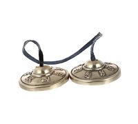 Beaupretty Handmade Copper Cymbals Bell for Meditation Yoga and Religious Practices Multi-Function Percussion Instrument Six-Character Symbol Small Size Tingsha Bells