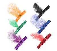 Beaupretty Headdress Carnival and Plume Headband Set 6pcs Women's Graceful Party Hair Accessory