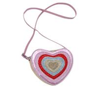 Beaupretty Heart Crossbody Bag for Little Girl Shoulder Strap, Cute Glitter Heart Handbag Purse for Boys and Girls, Gold Color, Lightweight Children’s Crossbody Shoulder Bag for Daily Use