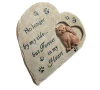 Beaupretty Heart-shaped Cat Memorial Stone Resin Pet Grave Marker Outdoor Garden Statue Tribute for Passing Cats Sympathy Ornament and Stable Pet Remembrance