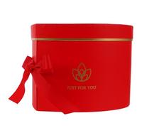 Beaupretty Heart Shaped Flower Box for Display Double Layers Rotating Preserved Flower Box Red Paper PVC Ribbon Wrapping Bouquets Valentine's Day Bridal Shower Anniversary