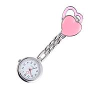 Beaupretty Heart Shaped Nurse Fob Watch Waterproof Hanging Pocket Watch for Medical Professionals Creative Pink Design Second Hand