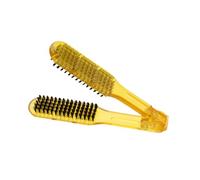 Beaupretty Heat Resistant Hair Straightener Brush Portable Straightening Comb Transparent Design for Women and Girls Durable and Lightweight Hair Styling Tool Yellow