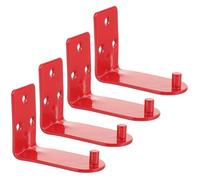 Beaupretty Heavy-Duty Fire Extinguisher Wall Hooks for Secure Wall Mounting 4pcs Red Metal and Plastic Brackets Compatible with Fire Extinguishers with Valve Slots in Homes and Offices