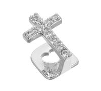 Beaupretty Hip Hop Tooth Grill Cap with Zircon Cross Design Unique Single Tooth Accessory for Parties Comfortable Wearable Decoration for Men and Women for Festive Events and Rap Culture