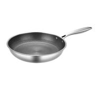 Beaupretty Honeycomb Stainless Steel Grill Pan Nonstick Egg Skillet with Fast Heating Transfer and Deformation-Resistant Bottom, Small Frying Pan for Eggs Suitable for Kitchen Use