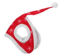 Beaupretty Horse Christmas Party Hat with Snowflake Design, Red Holiday Horse Headpiece for Barn Celebrations, Equine Santa Costume Accessory for Festive Riding and Stable Events