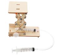 Beaupretty Hydraulic Wood Elevator DIY Assembly Kit for Educational Stem Science Experiment Safe Lifting Model Hands Hydraulic Lifting Platform Learning Activity