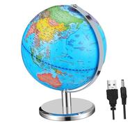 Beaupretty Illuminated Educational World Globe with Stand for Interactive Terrestrial Globe Featuring Country and City Names Ocean Topography and LED Light for Classroom and Home Learning