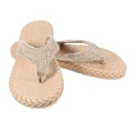 Beaupretty Imitation Straw Slippers for Women Beach Flat Slippers for Seaside Walks Women Love