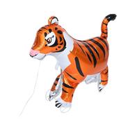 Beaupretty Inflatable Tiger Balloon with Wheels Self Standing Walking Animal Decoration for Birthday Parties Showers Bright Colors Portable Easy Setup