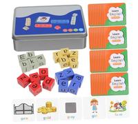 Beaupretty Interactive Wooden Word Race Cube Game with Flash Cards Alphabet Matching Spelling for Literacy Development Educational Sight Word Activity for Home and School Learning