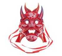 Beaupretty Japanese Devil Mask Unisex Full Face Demon Cosplay Prop Lightweight Comfortable for Masquerade Halloween Carnival Durable Design for Easy Maintenance Reuse