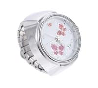 Beaupretty Jewelry Ring Watch Butterfly Mini Finger Ring Watch Silver Tone Decorative Analog Jewelry for Women Vintage Style