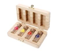 Beaupretty Keepsake Box for First Hair and Umbilical Cord Storage Elegant Minimalist Design Newborn Memory Preservation Bottle Slot Wooden Keepsake