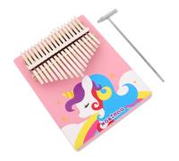 Beaupretty Key Pink Cartoon Thumb Kalimba Piano for Beginners Solid Wood Portable Finger Music Instrument Easy to Play Training Accessory for Music Sensory Development