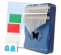 Beaupretty Key Portable Kalimba Thumb Piano for Smooth Solid Wood Hand Piano Musical Instrument with Crisp Sound Advanced Tones in Blue