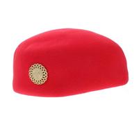 Beaupretty Ladies Red Flight Attendant Hat Ergonomic Stewardess Cap for Cosplay Performance Costume Accessory for Parties Events