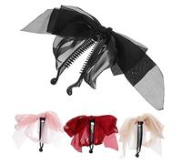 Beaupretty Large Banana Clips Hair Bows 4pcs Set for Women Thick Curly Hair Ponytail Holder Random Color