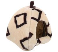 Beaupretty Large Beige Plush Warm Hamster Hammock for Small Animals, Suspended Cozy Hideout Bed Suitable for Guinea Pigs and Squirrels, Pet Cage Accessory for All-season Comfort