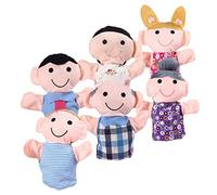 Beaupretty Large Hand Puppet Toy Set for Kids Educational Role Play Puppets 6pcs Cartoon Characters for Toddlers Interactive Storytelling and Imaginative Play