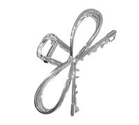 Beaupretty Large Metal Bow Claw Hair Clip for Women Comfortable No Jaw Clip with Strong Hold Chic Decorative Hair Accessory for Everyday Use Parties Weddings Makeup and Exercise