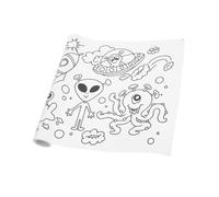 Beaupretty Large Space Coloring Poster Roll for Birthday Party Preoutlined Drawing Paper with Engaging Space Designs Large Craft Paper for Art and Creative Expression
