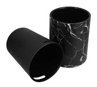 Beaupretty Large Trash Bin Marble Trash Can Bathroom 12L Black PP Safe Not Easy to Deform for Home Commercial Hotel Bedroom Office 10.63X9.25X9.25 Inches