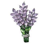 Beaupretty Lavender Flower Brooch Pin for Women Elegant Rhinestone Decorative Lapel Pin for Clothes Vintage Suit Accessories for Parties and Special Events