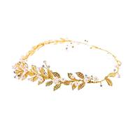 Beaupretty Leaf Handmade Wedding Headband Crystal Pearl Headdress for Bride Bridesmaid Unique Rhinestone Dragonflies Headwear for Special Occasions