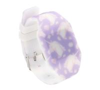 Beaupretty LED Touch Display Unicorn Watch with Luminous Purple Silicone Band Digital Cartoon Teaching Wristwatch for Boys and Interactive Learning