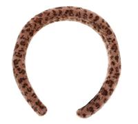 Beaupretty Leopard Print Knotted Headband for Women Cozy Plush Cheetah Print Hair Wraps Stylish Fall Fashion Accessory for Cold Weather Outfits