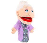 Beaupretty Lifelike Grandma Hand Puppet for Realistic Figure Puppet with Working Mouth for Storytime Interactive Role Play