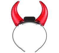 Beaupretty Light-up Devil Horns Headband, Devil Horns Red LED Headband Flashing Light up Horns Head Boppers Devil Costume for Halloween Fancy Dress Cosplay