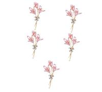 Beaupretty Lily Flower Lapel Pin Brooch for Women Rhinestone Decoration for Clothes Hats Scarves and Suits Elegant Floral Accessory Special Occasions