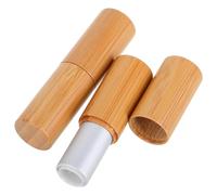 Beaupretty Lipstick Holders Tubes 5g Lightweight Capacity 2pcs Bamboo Lip Balm and Refillable Containers, Portable and Stylish Lip Gloss for DIY Lipstick Use Travel and Makeup Table