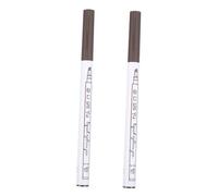 Beaupretty Liquid Waterproof Eyebrow Pen 2pcs Set Four-pronged Micro-fork Tip Pencil Chestnut Shade Eyebrow Makeup for Natural Definition and Tattoo Brow Effect