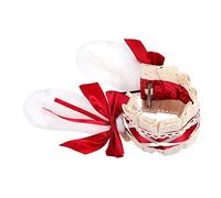 Beaupretty Lolita Rabbit Ear Headdress Wine Red Lace Headband for Women Breathable Fashion Hair Accessory for Halloween Parties School Performances and Role Play Events