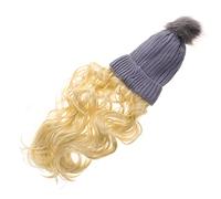 Beaupretty Long Curly Wig Hat Attached Hair Women's Fashion Headwear Soft Knit Beanie for Warmth