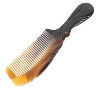 Beaupretty Long Hair Comb Handmade Carved Ox Horn Scalp Massaging Tool Portable Hair Accessory Random Color