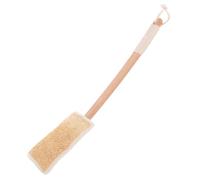Beaupretty Long Handle Loofah Exfoliating Shower Brush with Soft Bristles for Back Scrubbing Wooden Handle Body Scrubber for Bathing and Gentle Massage Comfortable Back Cleaning Tool for Men