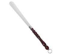 Beaupretty Long Stainless Steel Shoe Horn with Nonslip Wooden Handle for Women and Seniors Ergonomic Long Handled Shoe Lifter Compact Design for Home and Travel Use