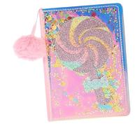 Beaupretty Lovely Plush Cover Notebook for Lollipop Journal with Glitter Cartoon Design Wear Resistant Diary Book for Daily Writing Creative Ideas Travel Diary and Fun Stationery Gift