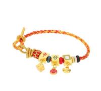 Beaupretty Mahjong Bracelet Chinese Style Handmade Rope Jewelry for Women Men Wealth Charm Bangle Braided Wrap Lucky Accessory for Everyday